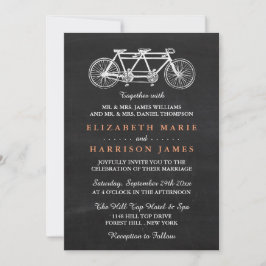 Convites Bicicleta Tandem No Casamento De Chalkboard