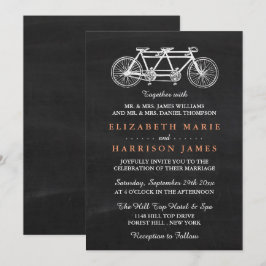 Convites Bicicleta Tandem No Casamento De Chalkboard