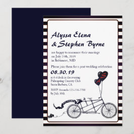 Convites Bicicleta Tandem Romântica Recepção Pós-Casamento