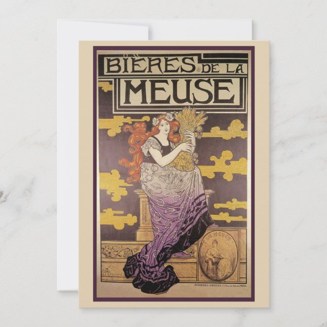 Convites Biere de la Meuse por Marc Auguste Bastard (Frente)