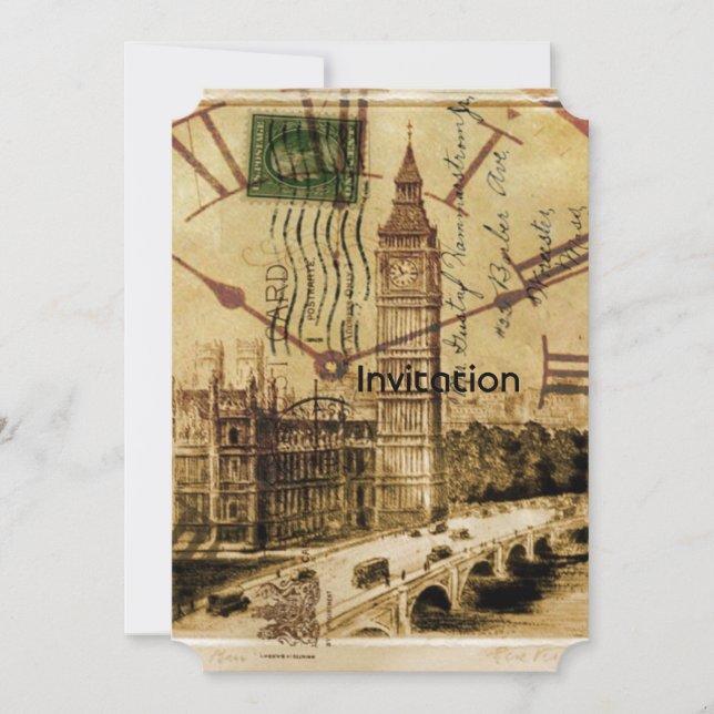 Convites Big ben da Torre de Londres (Frente)