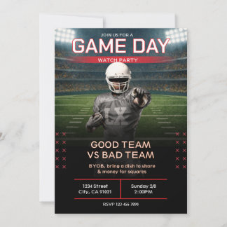 Convites BIG GAME Football Party Invitation