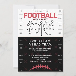 Convites BIG GAME Football Party Invitation