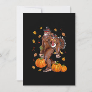 Convites Bigfoot Sasquatch Turkey Pumpkin Feliz Graças