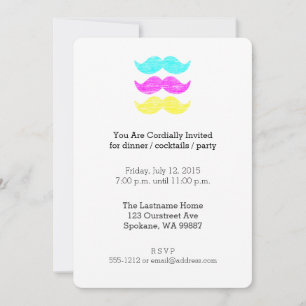 Convites Bigodes CMY (estilo letterpress)