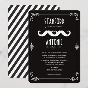 Convites Bigodes Duplos Amam Casamento Gay Clássico Vintage