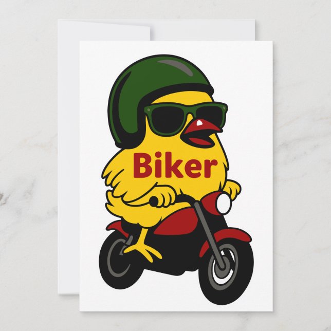 Convites Biker do Pintinho de motocicleta (Frente)