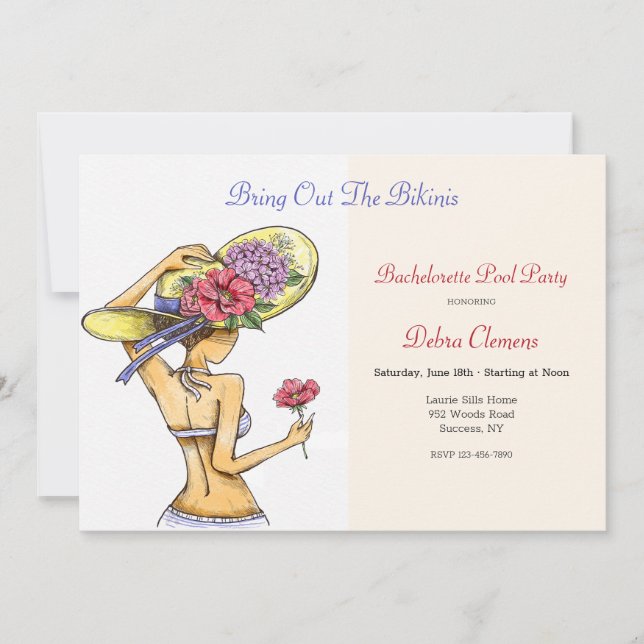 Convites Bikini Babe Invitation (Frente)