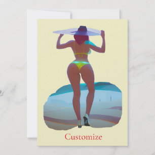 Convites Bikini Booty Beach Girl Thunder_Cove