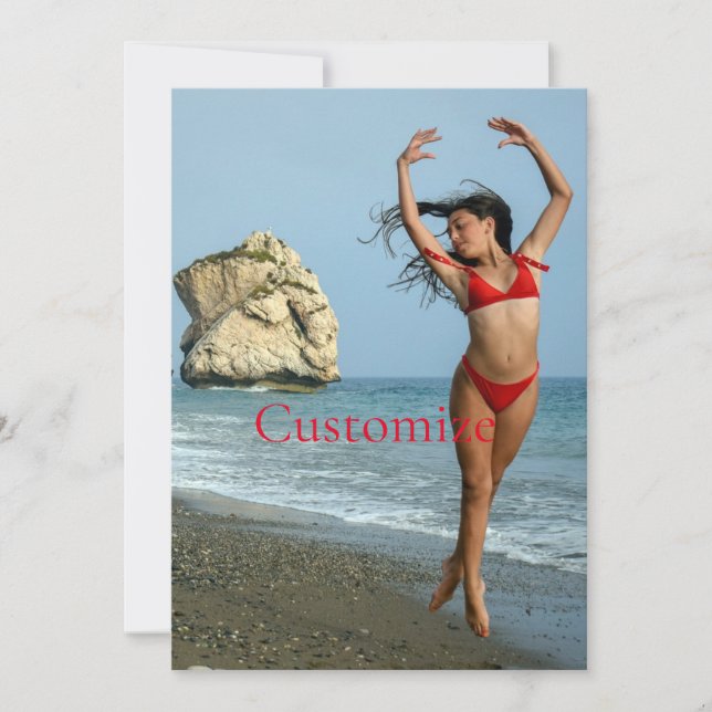 Convites Bikini Model Dancing Thunder_Cove (Frente)