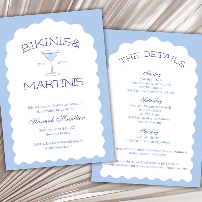 Convites Bikinis E Martinis Beach Bachelorette Weekend (Bikinis And Martinis Beach Bachelorette Weekend Invitation)