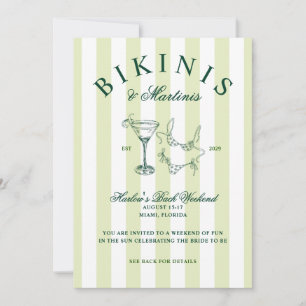 Convites Bikinis e Martinis Fim de Semana de Despedida de S