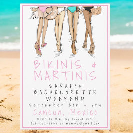 Convites Bikinis e Martinis Fim de Semana de Solteira / Noi