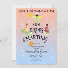 Convites Bikinis & Martinis Beach Tropical Hen Bachelorette