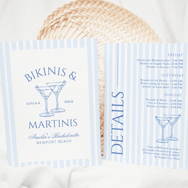 Convites Bikinis & Martinis Green Bachelorette Weekend Invi (Criador carregado)