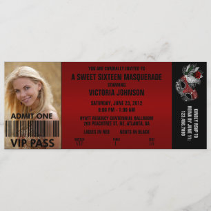 Convites Bilhete da admissão do VIP do mascarada do doce