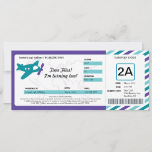 Convites Bilhete da passagem de embarque do aniversário