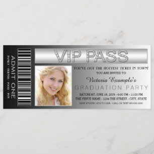 Convites Bilhete de admissão ao Passaporte VIP Preto Festa 