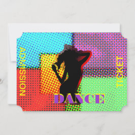 Convites Bilhete de Admissão de Retrocesso de Dança Brilhan