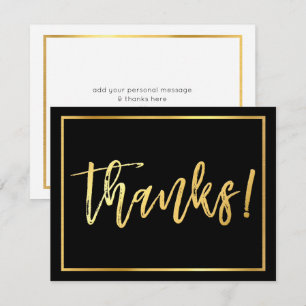 Convites BILHETE DE AGRADECIMENTO letra à mão dourada em pr
