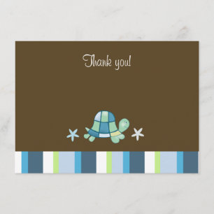 Convites Bilhete de agradecimento marrom moderno Turtle Bay