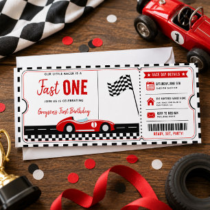 Convites Bilhete de Aniversário de 1 Ano do Menino Carro de
