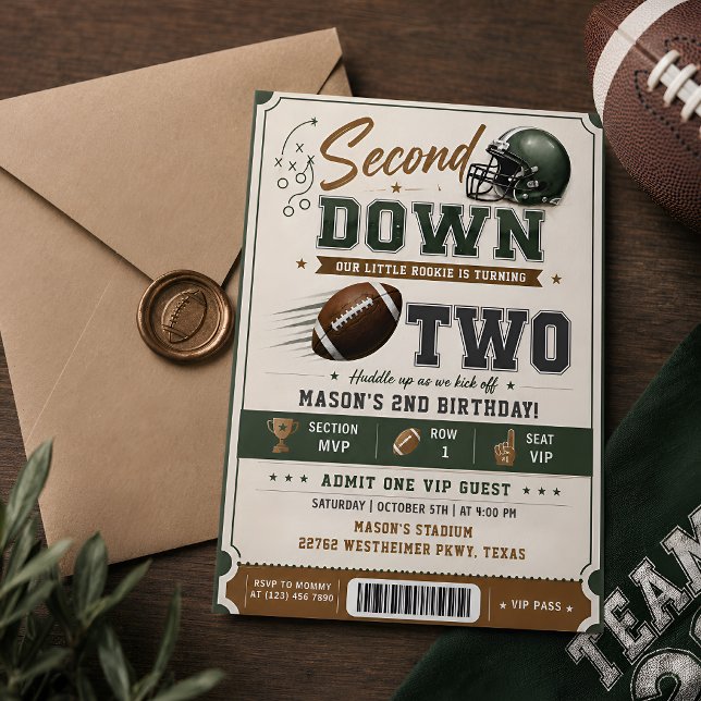 Convites Bilhete de Aniversário de 2 anos do Second Down Fo (Criador carregado)