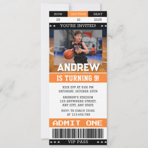 Convites Bilhete de Aniversário de Basquete Pessoal com ima