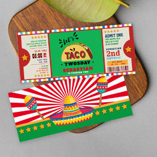 Convites bilhete de aniversário de fiesta taco no dia 2