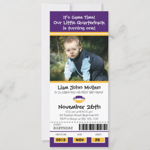 Convites Bilhete de Aniversário de Futebol