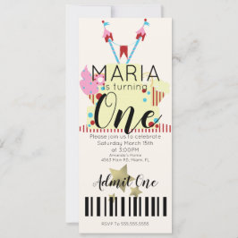 Convites Bilhete de Aniversário de Primeiro Aniversário do 