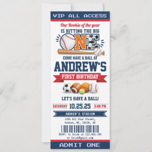 Convites Bilhete de Aniversário de Um Ano Personalizado All
