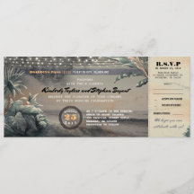 Bilhete de Casamento das Luzes de Corda de Praia d