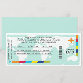 Convites Bilhete de Casamento de Passagem de Embarque de Vi