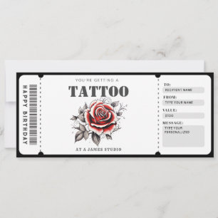 Convites Bilhete de Certificado de Presente de Tatuagem Per