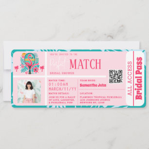 Convites Bilhete de Chá de panela Tropical Flamingo Pickleb