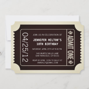 Convites Bilhete de Cinema