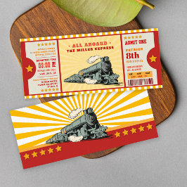 Convites Bilhete de Comboio Amarelo Passagem de Embarque de