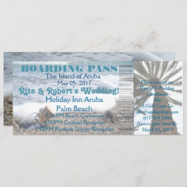 Convites Bilhete de Embarque de Casamento - Mensagem em uma