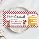 Convites Bilhete de Embarque de Natal<br><div class="desc">Surpreenda seus entes queridos com este charmoso convite para presentes de passagem de Natal, projetado como um bilhete de avião para um destino mágico. Perfeito como cartão de presente de Natal, certificado de presente, ou convite de Ano Novo, este bilhete ao estilo vintage inclui um design de cartão festivo com...</div>