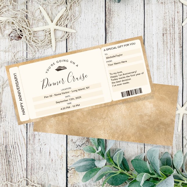 Convites Bilhete de Embarque do Cupom Surpresa Jantar Cruze (Criador carregado)