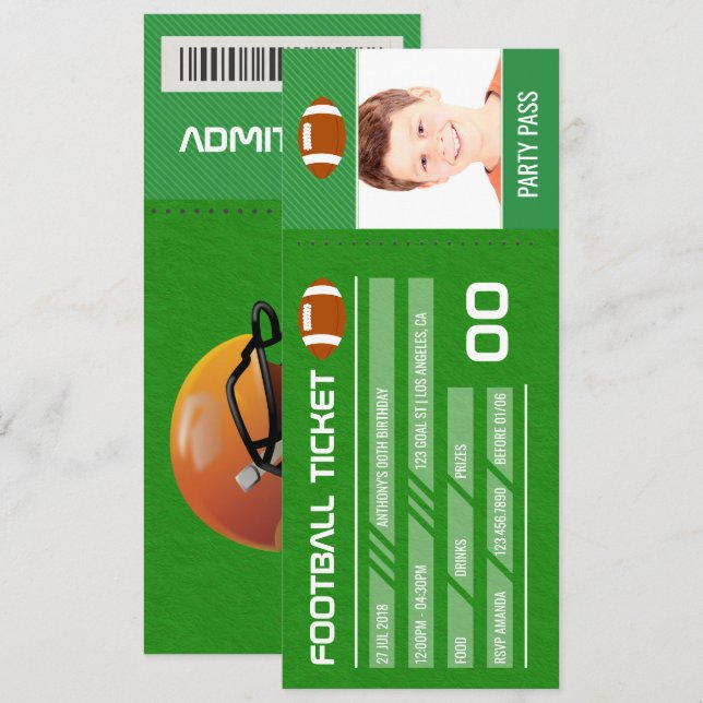 Convites Bilhete de Entrada para Festa de Aniversário de Fu (Frente/Verso)