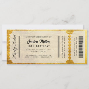 Convites Bilhete de Evento de Luxo Elegante