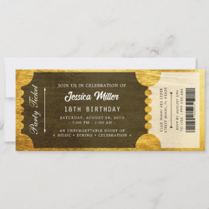 Convites Bilhete de Evento de Luxo Elegante