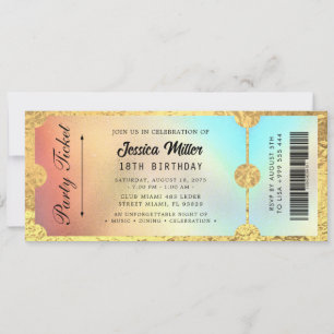 Convites Bilhete de Evento de Luxo Elegante