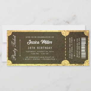 Convites Bilhete de Evento de Luxo Elegante