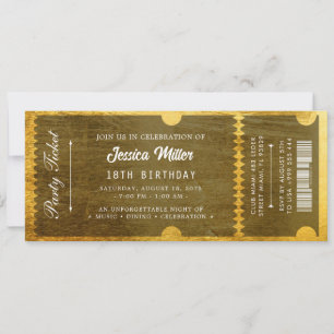Convites Bilhete de Evento de Luxo Elegante