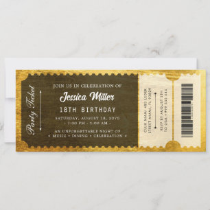 Convites Bilhete de Evento de Luxo Elegante