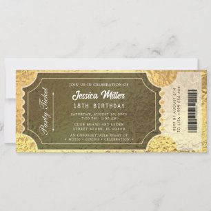 Convites Bilhete de Evento de Luxo Elegante