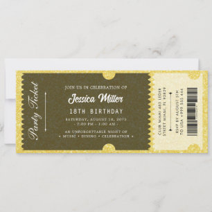 Convites Bilhete de Evento de Luxo Elegante